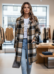 Chique Geruite Tussenjas met Wolblend: Perfecte Laag