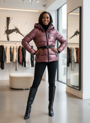 Getailleerde Metallic Pufferjas: Stijlvol Warm voor Winterdagen