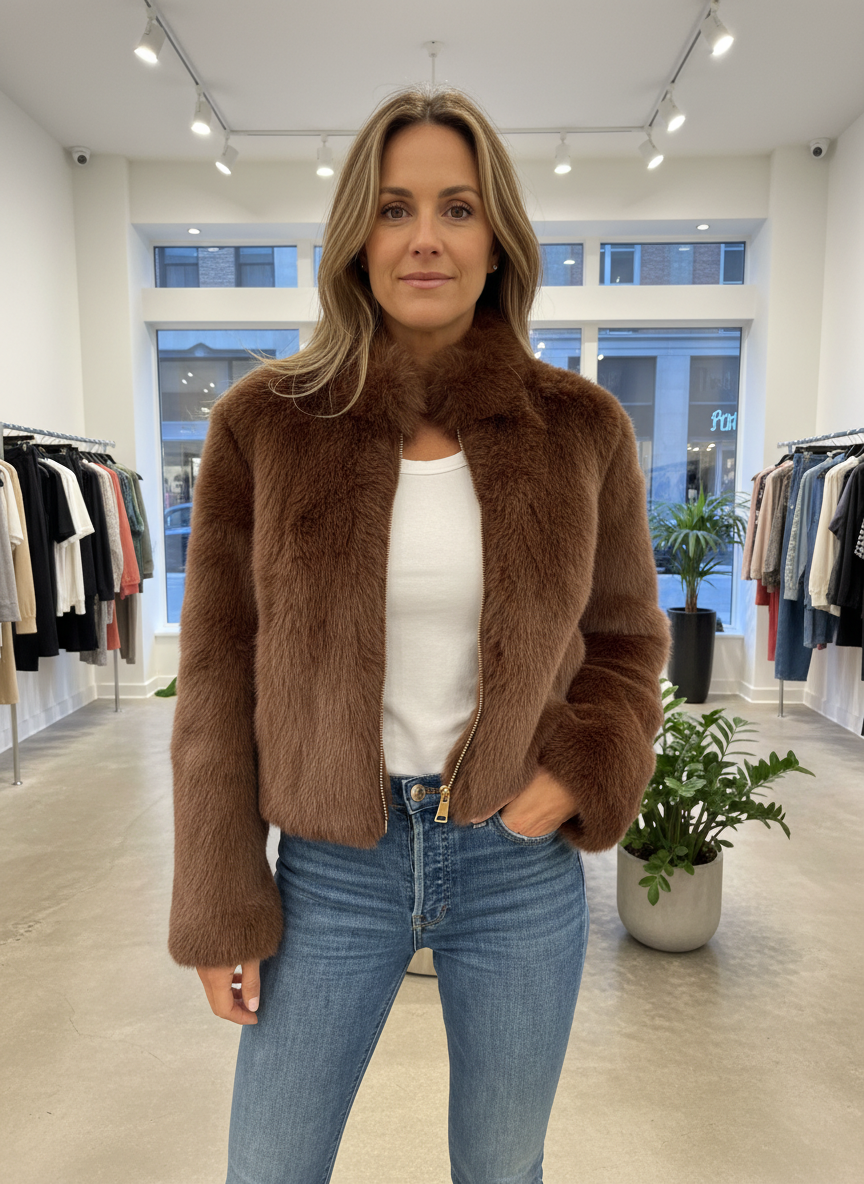 Ultieme Pluche Faux Fur Jas voor Dames - Warm & Stijlvol