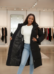 Lange Gewatteerde Winterjas met Capuchon voor Ultiem Comfort