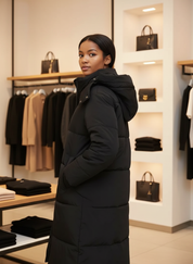 Lange Gewatteerde Winterjas met Capuchon voor Ultiem Comfort