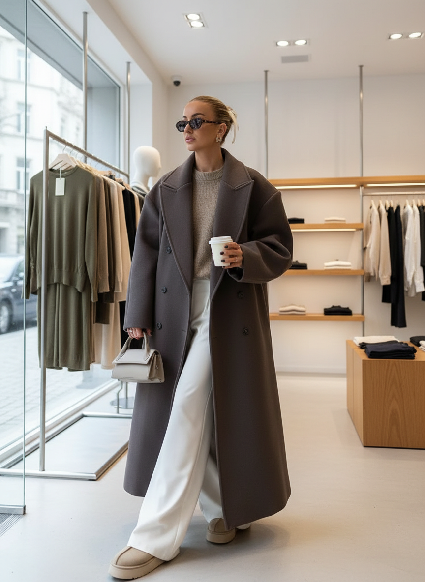 Luxe Oversized Wollen Trenchcoat: Warm & Chic voor Elke Dag