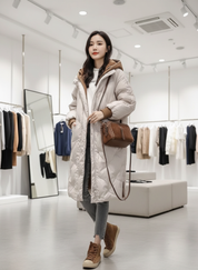 Luxe Donsjas met Diamantpatroon: Warm & Stijlvol