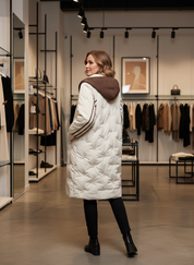 Luxe Donsjas met Diamantpatroon: Warm & Stijlvol