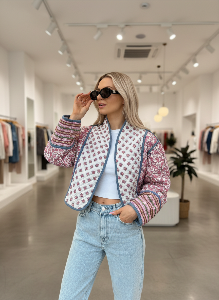 Gewatteerde Bohemian Jas voor Dames - Lichte Lente Stijl