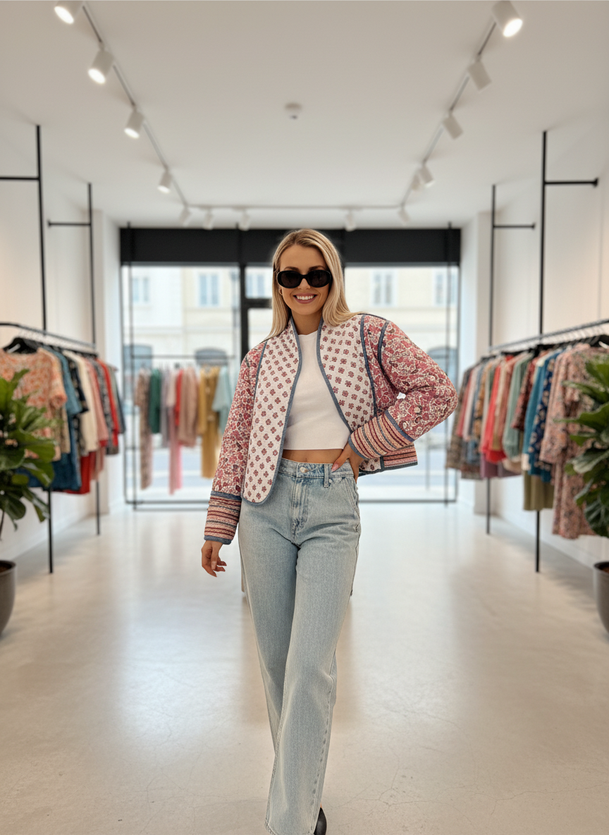 Gewatteerde Bohemian Jas voor Dames - Lichte Lente Stijl