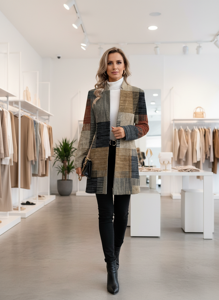 Unieke Patchwork Blazerjas: Comfortabele Stijl Statement