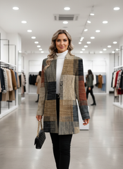Unieke Patchwork Blazerjas: Comfortabele Stijl Statement