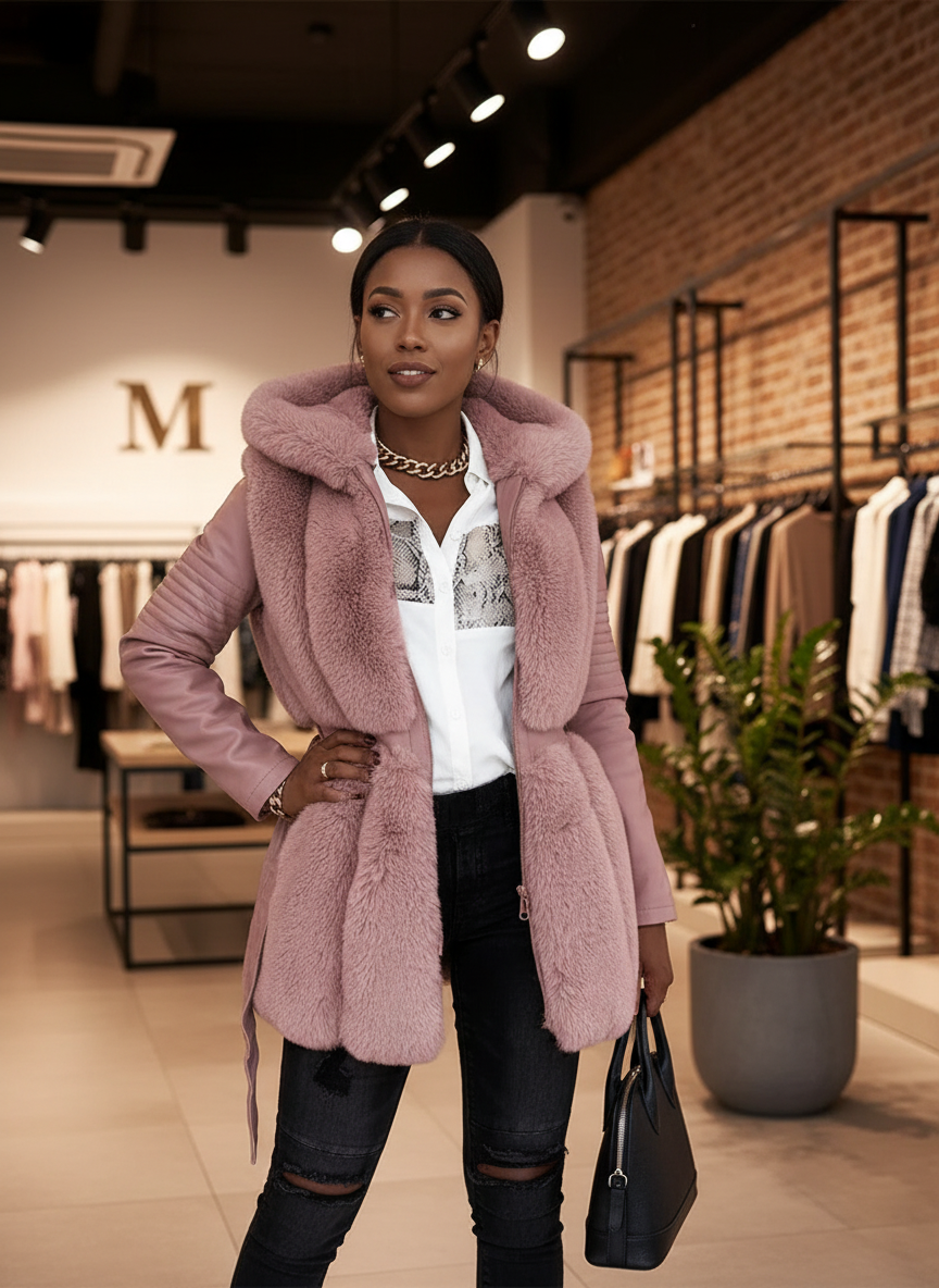 Jouw stijlvolle Faux Fur & Lederlook Jas voor de Winter