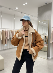 Comfortabele Suède Sherpa Jas voor de Winter