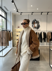 Comfortabele Suède Sherpa Jas voor de Winter