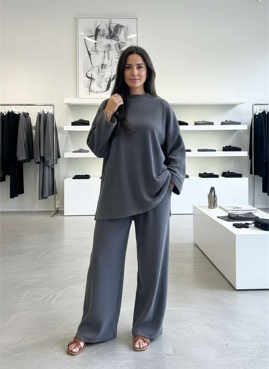 Ribgebreide Loungewear Set: Ultiem Comfort voor Thuis