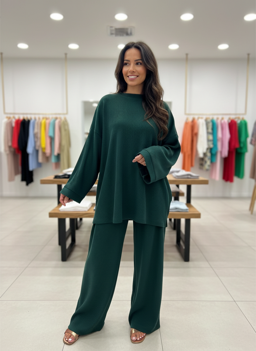 Ribgebreide Loungewear Set: Ultiem Comfort voor Thuis