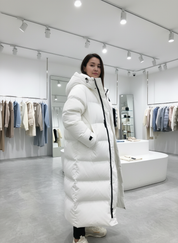 Lange Gewatteerde Winterjas voor Ultieme Warmte en Stijl