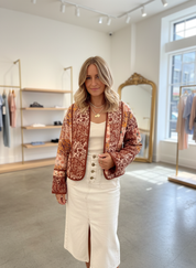 Gewatteerd Patchwork Jasje met Bohemian Flair Katoenmix