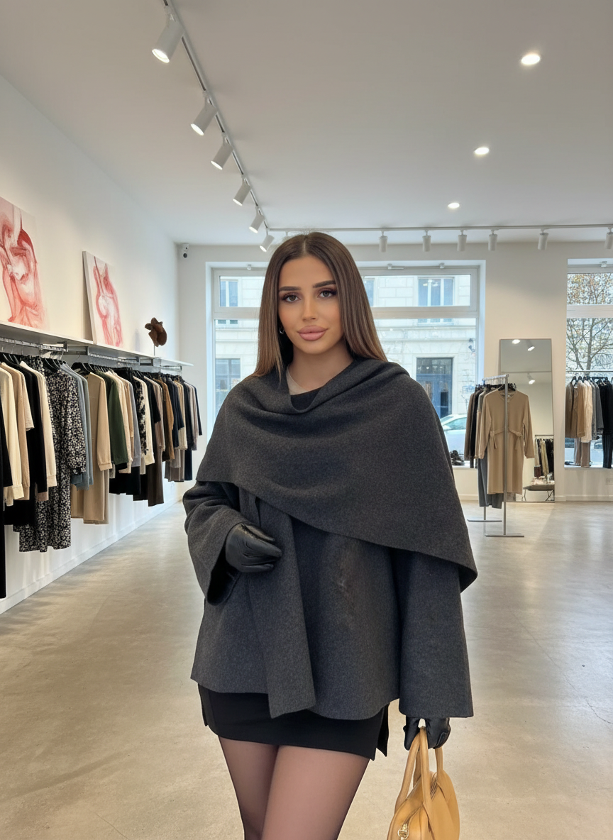 De Ultieme Cape Jas met Asymmetrische Halslijn voor Jouw Stijl