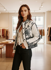 Gekwalte Jas met Bloemenprint voor Dames - Bohemian Stijl