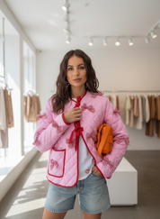 Gewatteerde Bomberjack met Speelse Strikdetails voor Dames