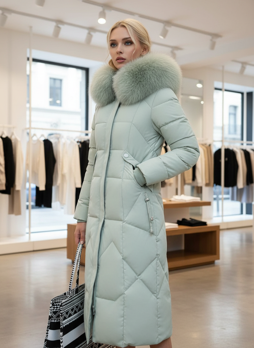 Chique Pufferjas met Afneembare Bontkraag voor de Winter
