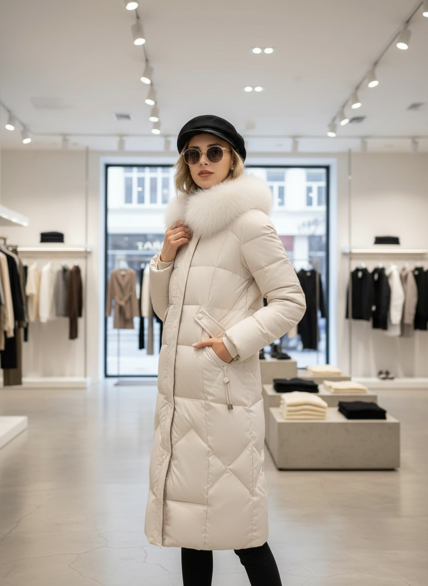 Chique Pufferjas met Afneembare Bontkraag voor de Winter