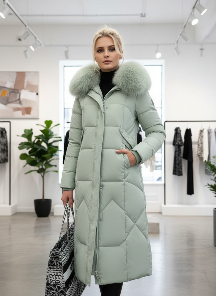 Chique Pufferjas met Afneembare Bontkraag voor de Winter