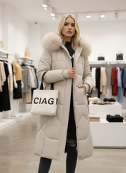 Chique Pufferjas met Afneembare Bontkraag voor de Winter