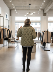 Gewatteerde Bomberjas met Corduroy Kraag: Stijlvol Comfort