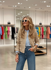 Chique Tweed Jasje met Gouden Knopen voor een Stijlvolle Look