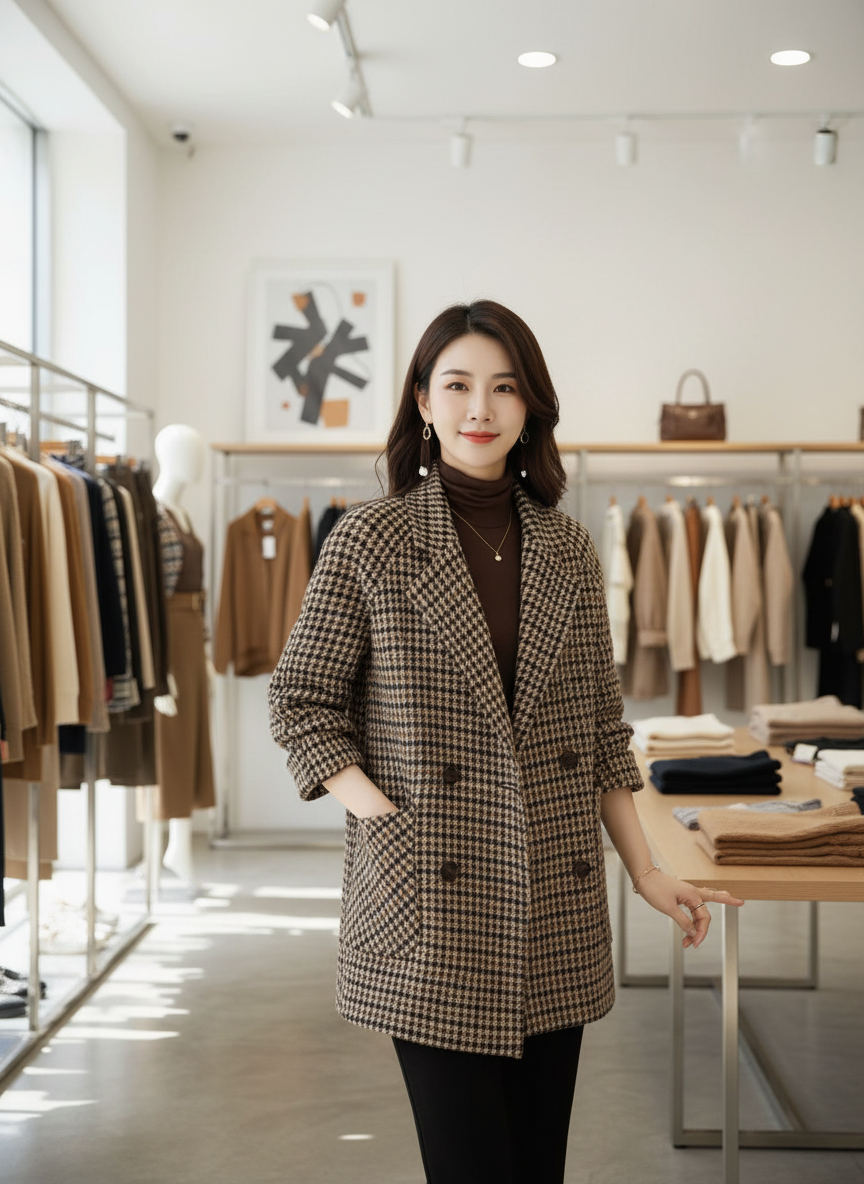 Relaxte Houndstooth Blazer: Jouw Tijdloze Must-Have