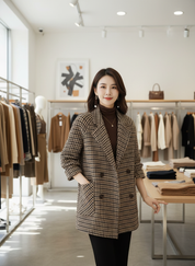 Relaxte Houndstooth Blazer: Jouw Tijdloze Must-Have