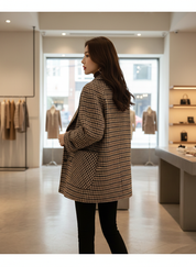 Relaxte Houndstooth Blazer: Jouw Tijdloze Must-Have