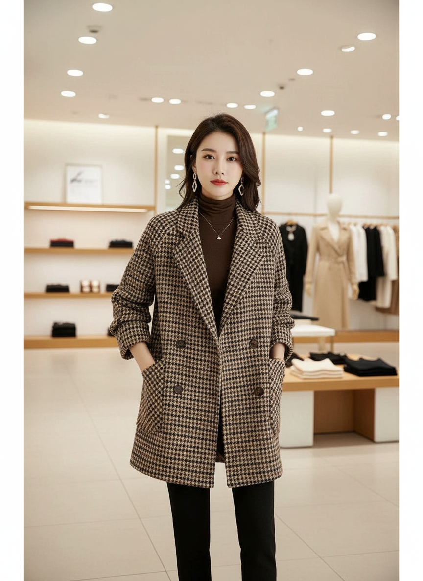 Relaxte Houndstooth Blazer: Jouw Tijdloze Must-Have