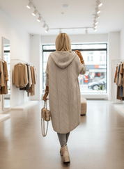 Zachte Kabelgebreide Cardigan met Capuchon voor Dames