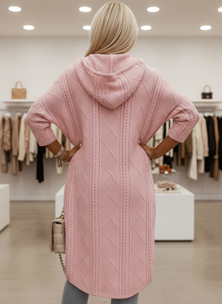 Zachte Kabelgebreide Cardigan met Capuchon voor Dames