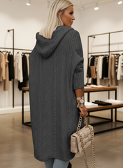 Zachte Kabelgebreide Cardigan met Capuchon voor Dames