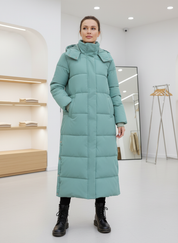 Lange Pufferjas met Capuchon: Stijlvolle Warmte voor de Winter