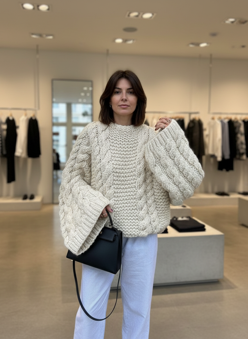 Comfortabele Oversized Chic Kabeltrui voor Dames