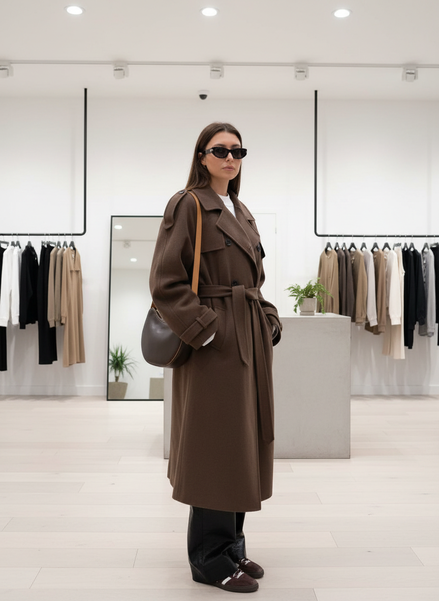 Elegante Wollen Trenchcoat: Tijdloze Stijl voor Dames