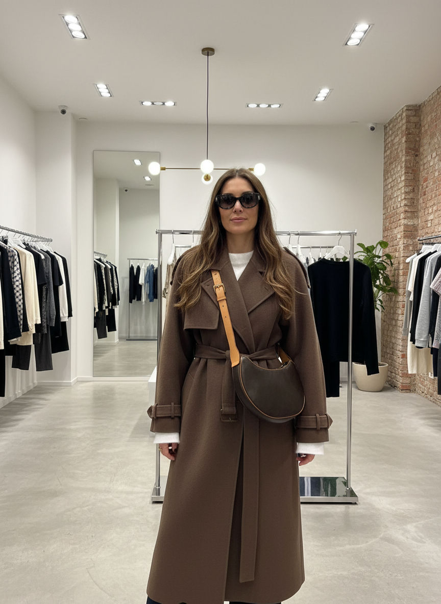Elegante Wollen Trenchcoat: Tijdloze Stijl voor Dames