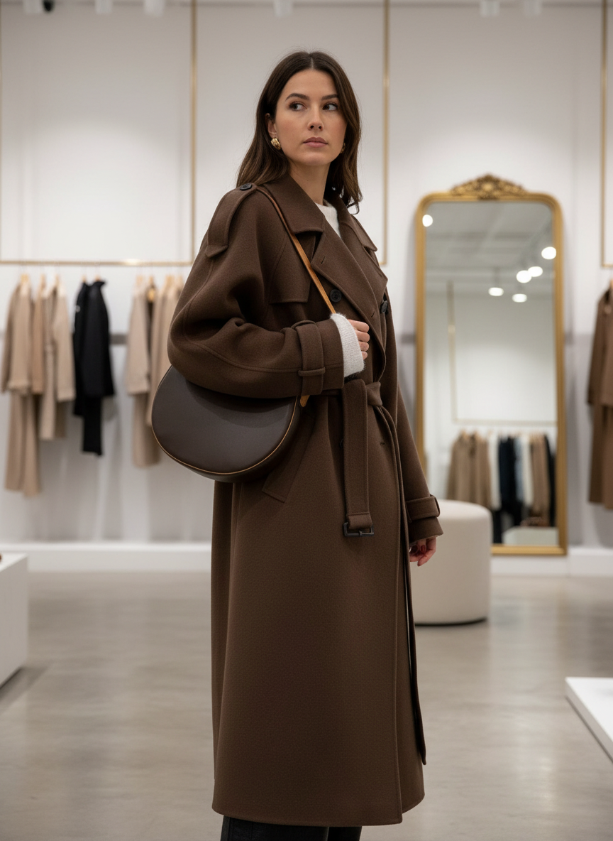 Elegante Wollen Trenchcoat: Tijdloze Stijl voor Dames