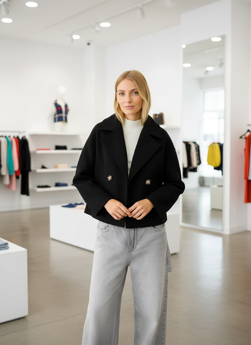 De Stijlvolle Korte Wolblend Jas: Jouw Essentiële Item