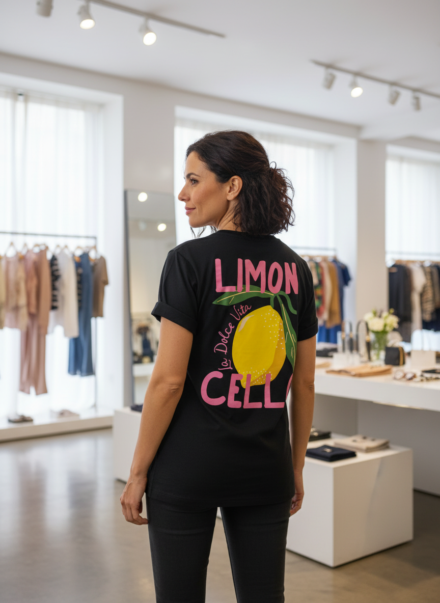 Vrolijk Zomer T-Shirt met 'La Dolce Vita' Citroenprint