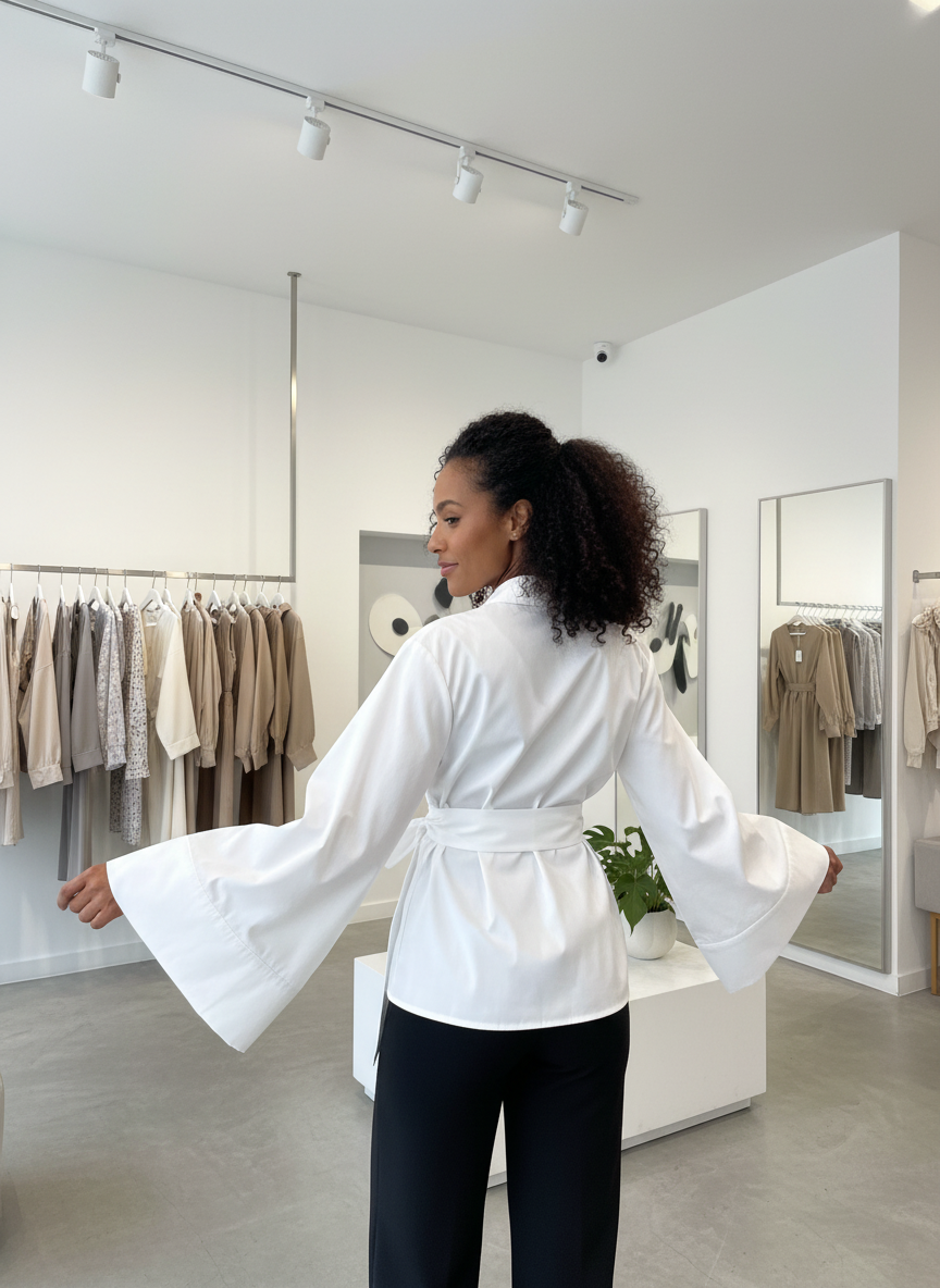 Elegante Wikkelblouse met Strikceintuur voor Vrouwen