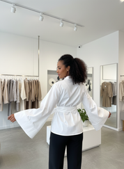 Elegante Wikkelblouse met Strikceintuur voor Vrouwen