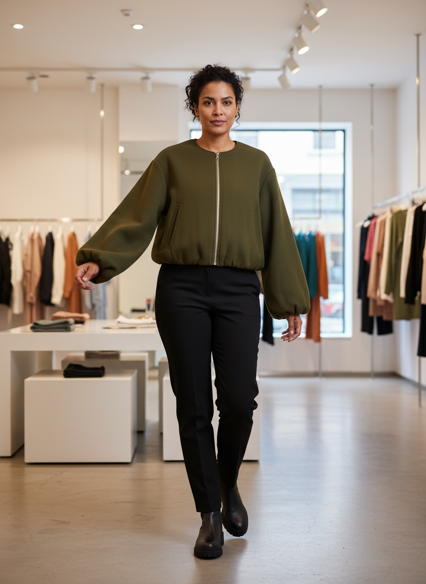 De Comfortabele Bomberjas met Stijlvolle Ballonmouwen