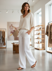 Luchtige Linnen Wide-Leg Broek voor Dames