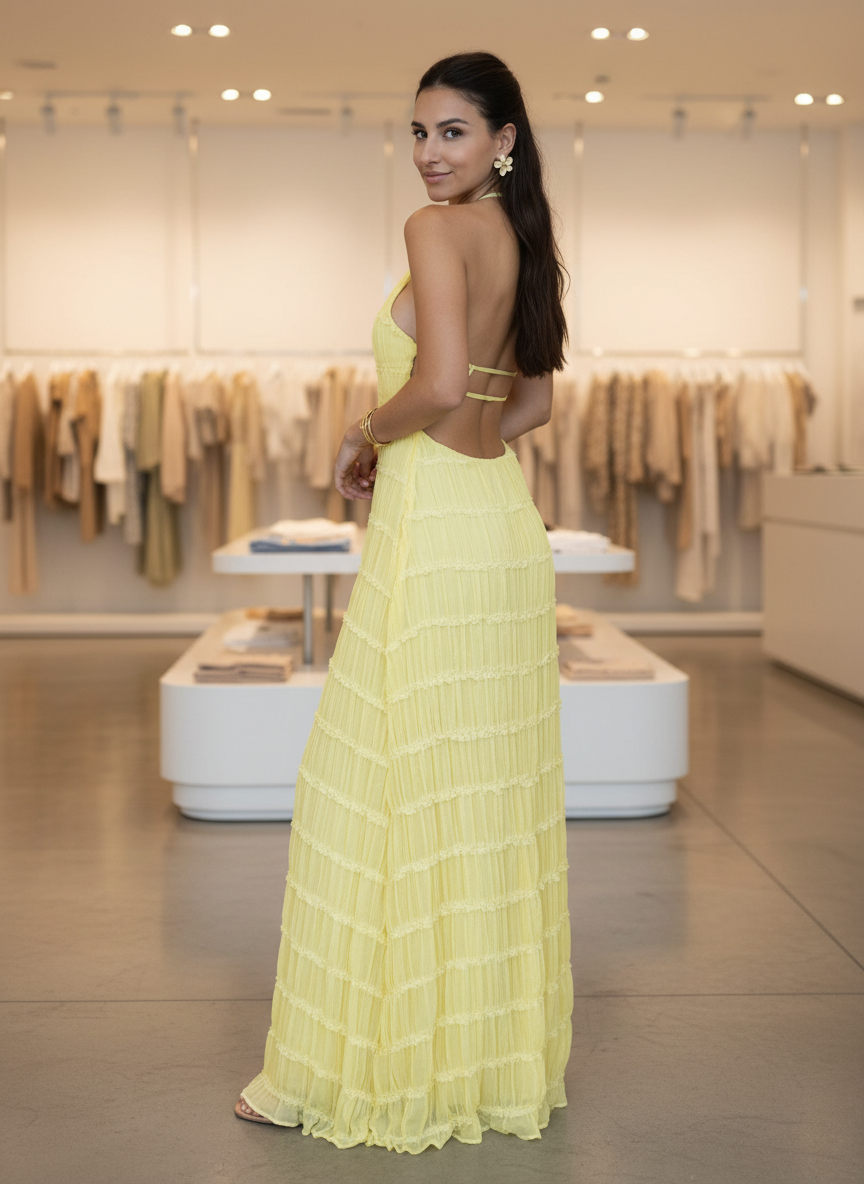 Jouw Perfecte Zomeravond: Stralende Halter Maxi-Jurk