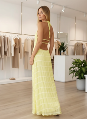 Jouw Perfecte Zomeravond: Stralende Halter Maxi-Jurk