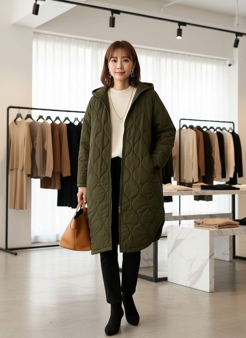 Comfortabele Gewatteerde Jas met Capuchon voor Dames