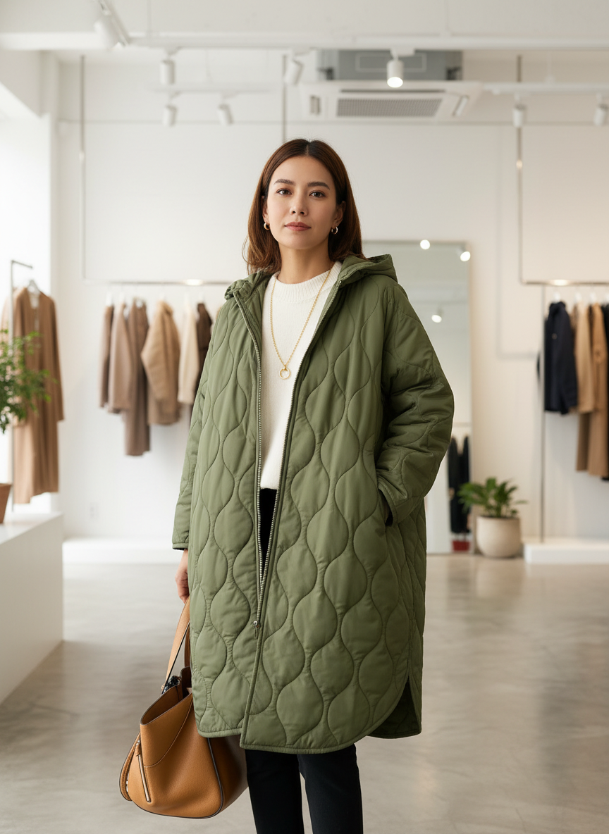 Comfortabele Gewatteerde Jas met Capuchon voor Dames